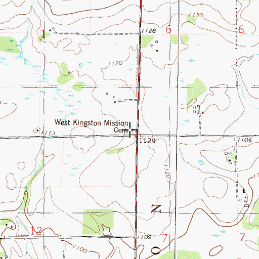 Topographic Map of West Kingston Cemetery, MN