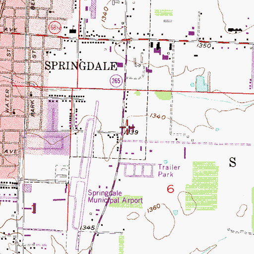 Topographic Map of Northwest Arkansas Vocational-Technical School, AR