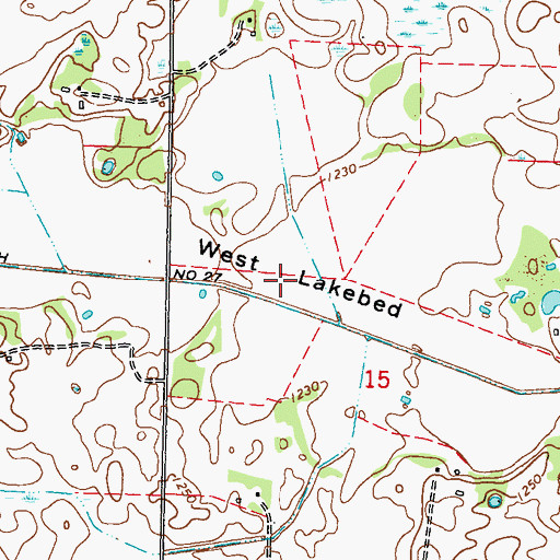 Topographic Map of West Lakebed, MN