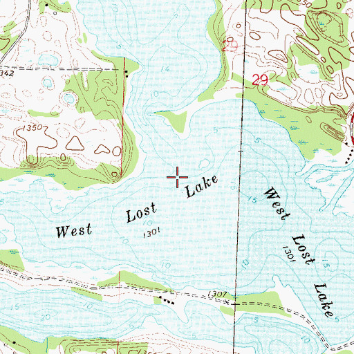 Topographic Map of West Lost Lake, MN