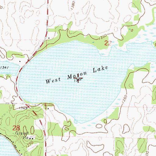 Topographic Map of West Mason Lake, MN