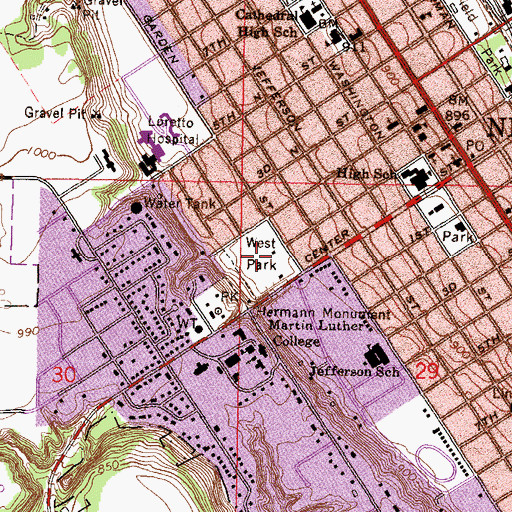 Topographic Map of West Park, MN