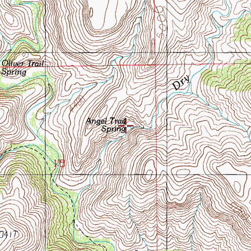 Topographic Map of Angel Trail Spring, AZ
