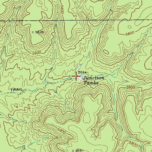 Topographic Map of Junction Tanks, AZ