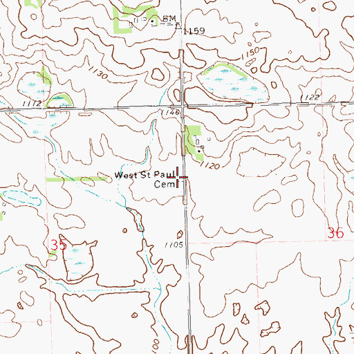 Topographic Map of West Saint Paul Cemetery, MN