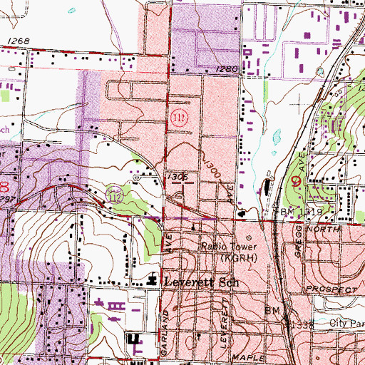 Topographic Map of Oak Plaza Shopping Center, AR