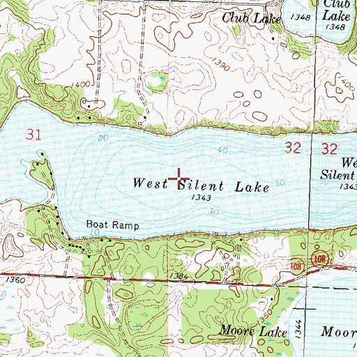Topographic Map of West Silent Lake, MN