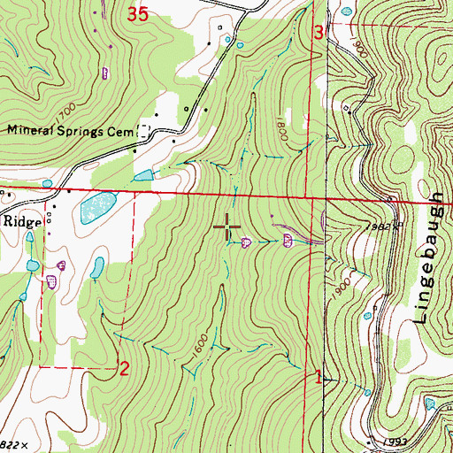 Topographic Map of Old Male Coal Bank, AR