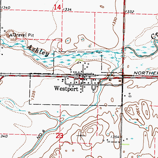 Topographic Map of Westport, MN