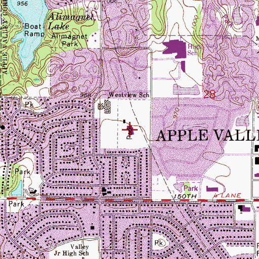 Topographic Map of Westview Park, MN