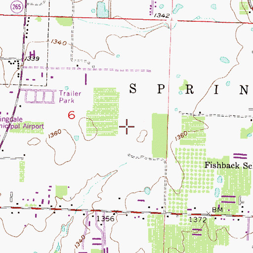 Topographic Map of Parsons Hills Elementary School, AR