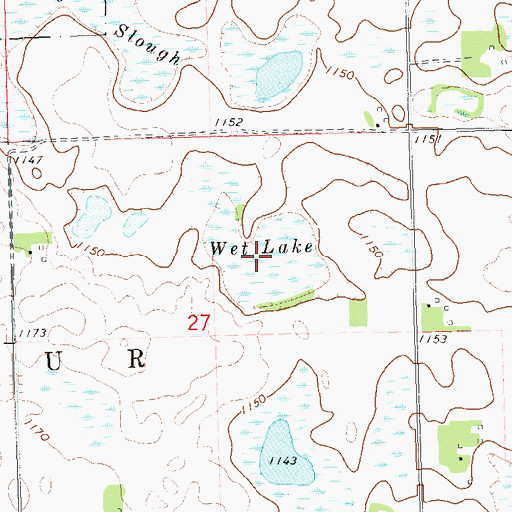 Topographic Map of Wet Lake, MN