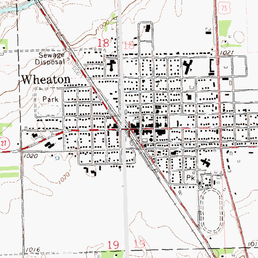 Topographic Map of Wheaton, MN