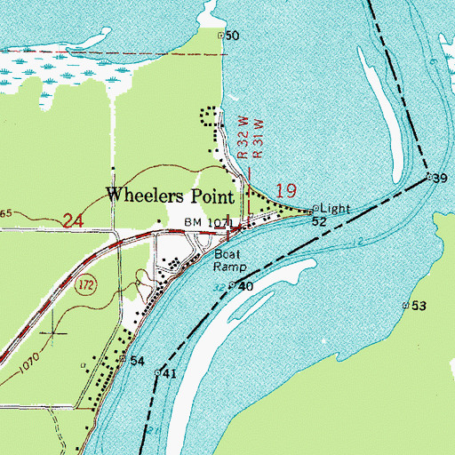 Topographic Map of Wheelers Point, MN