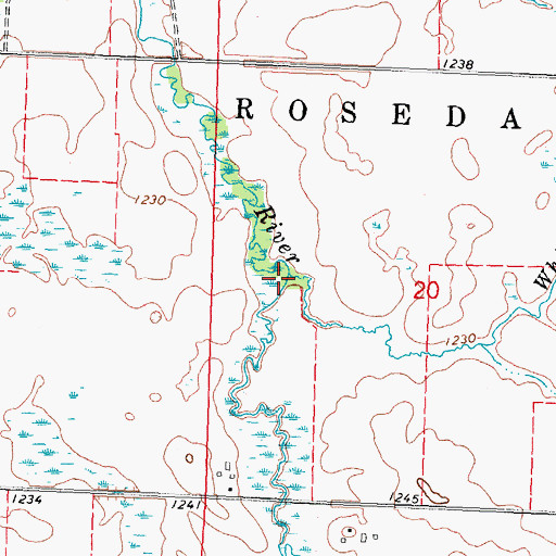 Topographic Map of Whiskey Creek, MN