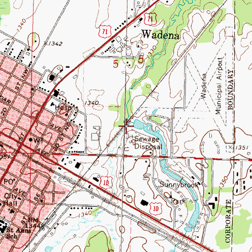 Topographic Map of Whisky Creek, MN
