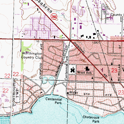 Topographic Map of Whisky Ditch, MN