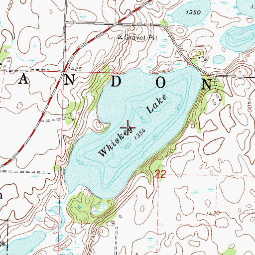 Topographic Map of Whiskey Lake, MN