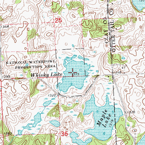 Topographic Map of Whisky Lake, MN