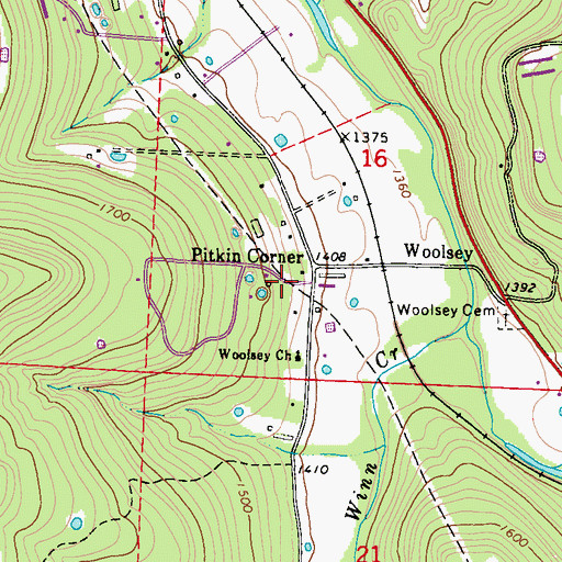 Topographic Map of Pitkin School (historical), AR