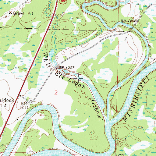 Topographic Map of White Elk Logan, MN