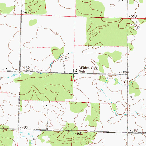 Topographic Map of White Oak School, MN