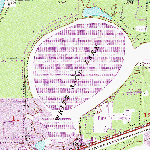 Topographic Map of White Sand Lake, MN