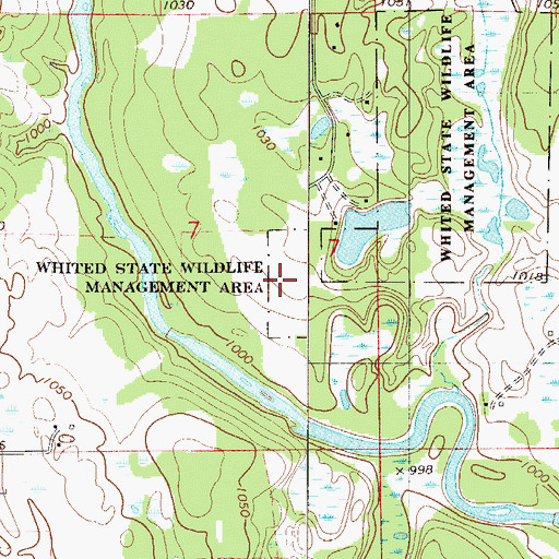 Topographic Map of Whited State Wildlife Management Area, MN