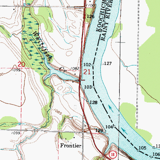 Topographic Map of Whitefish Creek, MN