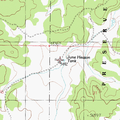 Topographic Map of June Heaton Tank, AZ