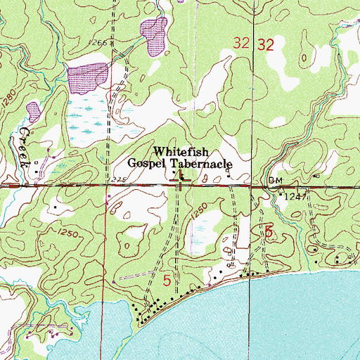 Topographic Map of Whitefish Gospel Tabernacle, MN