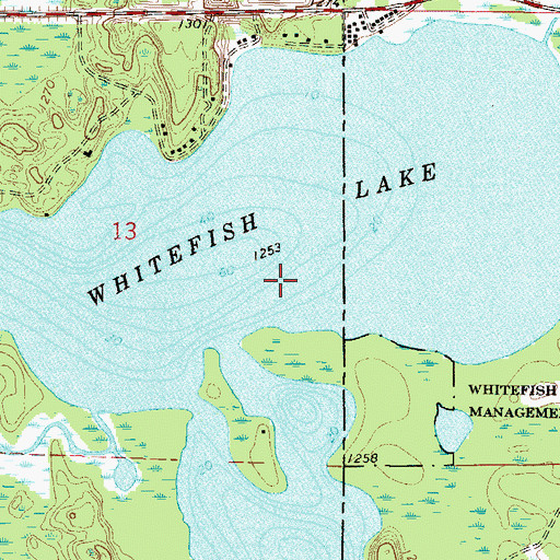 Topographic Map of Whitefish Lake, MN