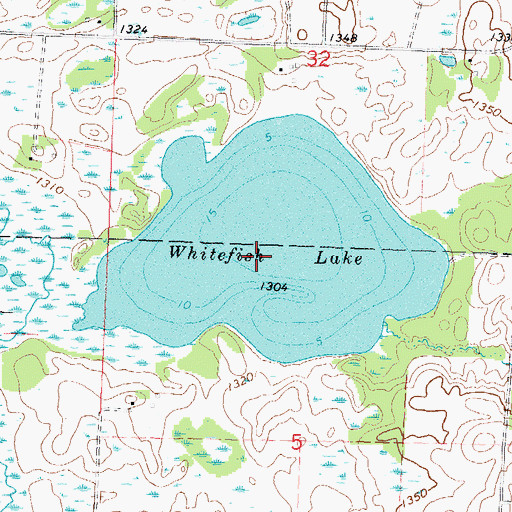 Topographic Map of Whitefish Lake, MN