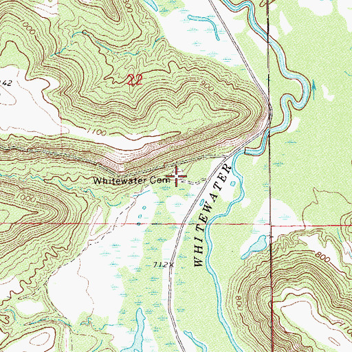 Topographic Map of Whitewater Cemetery, MN