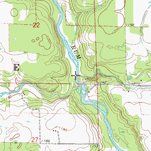 Topographic Map of Whitney Brook, MN