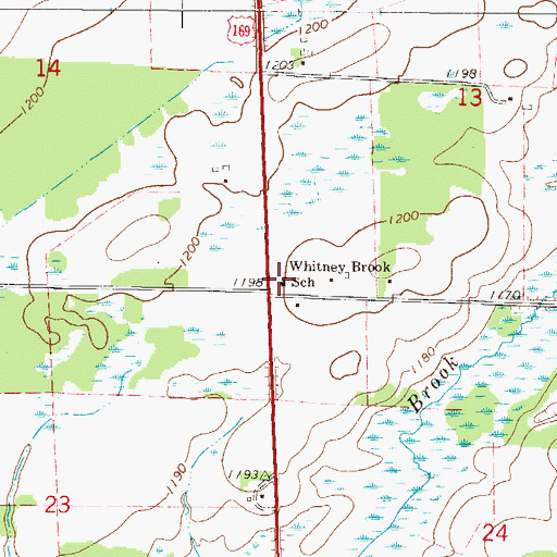 Topographic Map of Whitney Brook School, MN