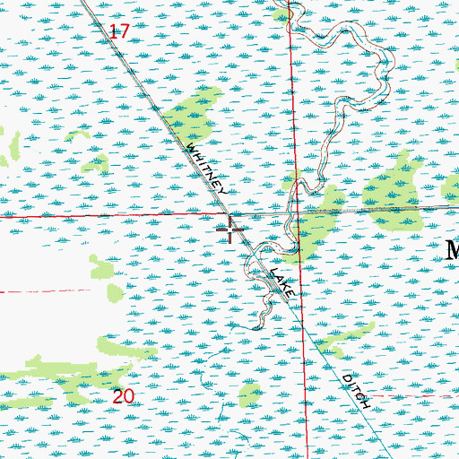 Topographic Map of Whitney Lake Ditch, MN