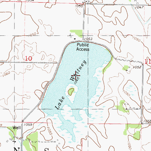 Topographic Map of Lake Whitney, MN
