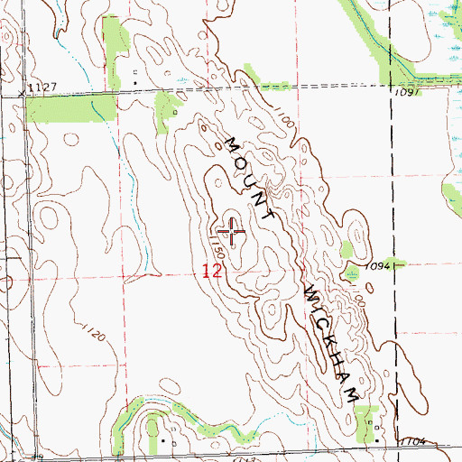 Topographic Map of Mount Wickham, MN