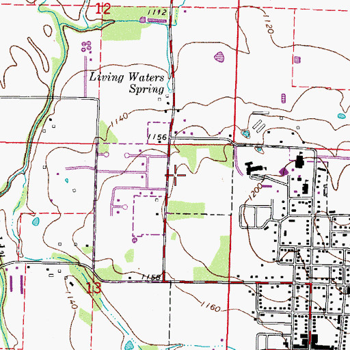 Topographic Map of Prairie Grove Elementary School, AR