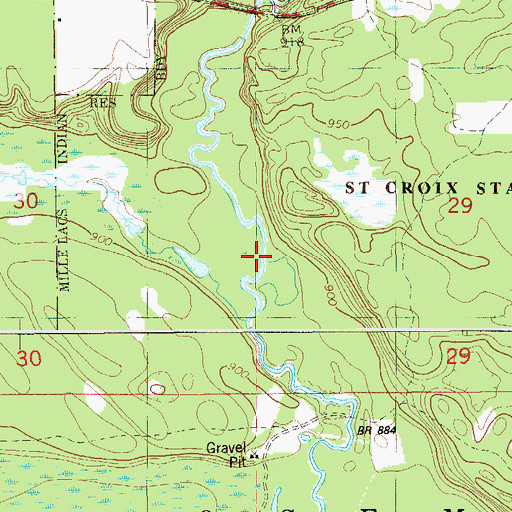 Topographic Map of Wilbur Brook, MN