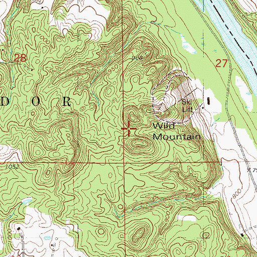 Topographic Map of Wild Mountain, MN