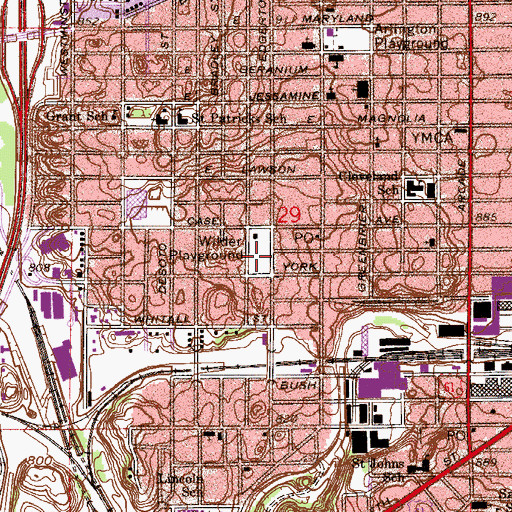 Topographic Map of Wilder Playground, MN