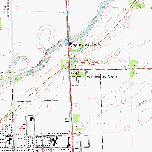 Topographic Map of Wildwood Cemetery, MN