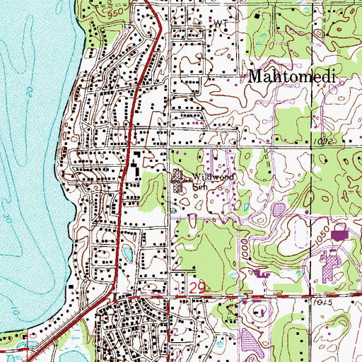 Topographic Map of Wildwood School, MN