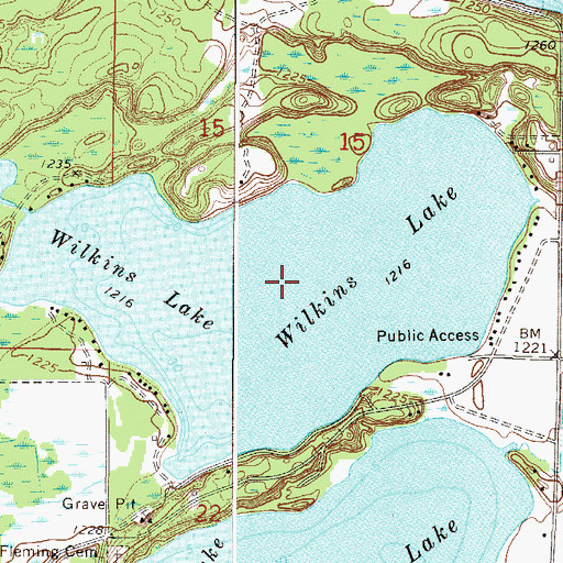 Topographic Map of Wilkins Lake, MN