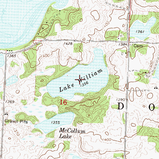 Topographic Map of Lake William, MN