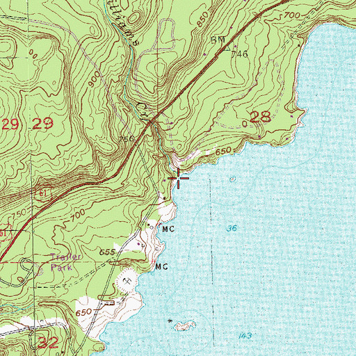 Topographic Map of Williams Creek, MN
