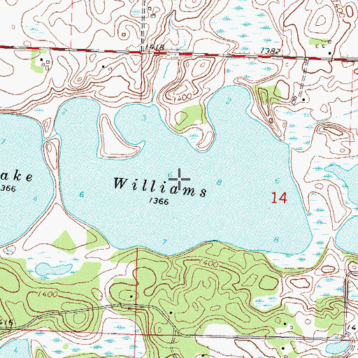 Topographic Map of Lake Williams, MN