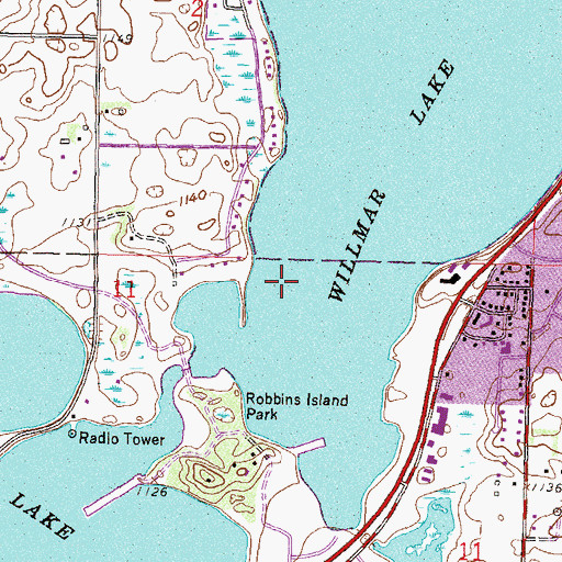 Topographic Map of Willmar Lake, MN